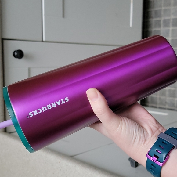 Starbucks 2022 Purple Ribbed Stainless Steel Tumbler - Picture 3 of 4